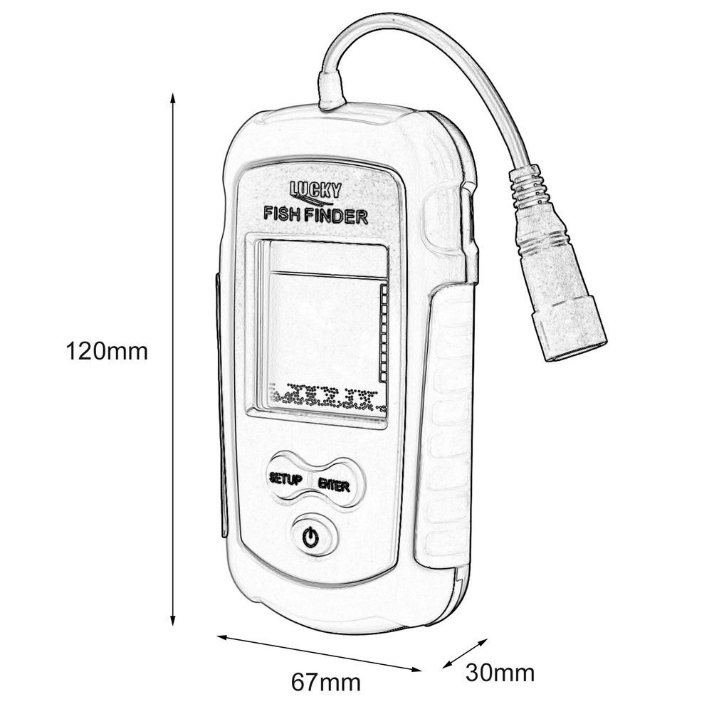 Portable Fish Finder Sonar Sounder Alarm Transducer Fishfinder 0.7-100m Fishing Echo Sounder with Battery with English Display