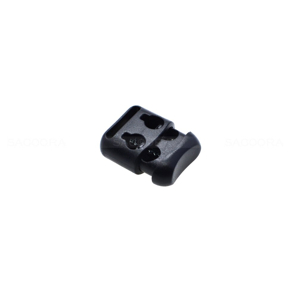 Plastic Rope Clamp Cord Lock Stopper Cordlocks Toggle 2 Hole 4mm Black For Paracord &amp; Shoe Lace