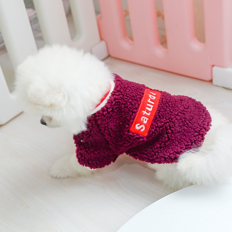 Petcircle kæledyrstøj bamse pomeranian lille hund hvalpe tøj hvalp hund fortykning efterår og vinter skjorte med rund hals