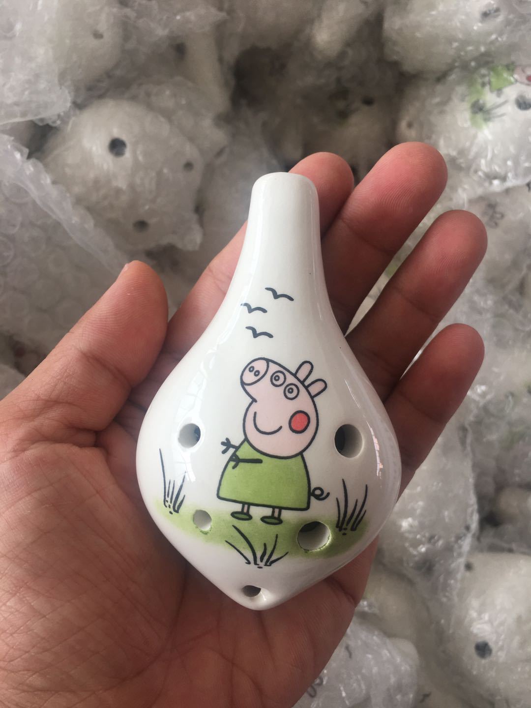 Notas musicales de dibujos animados, Ocarina, 6 agujeros: Piglet Green