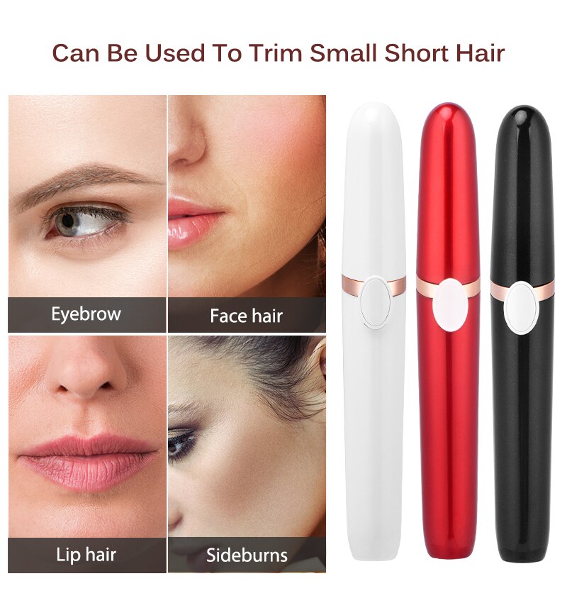 Oplaadbare elektrische gezichts- en wenkbrauwschaar, mini draagbare tondeuse voor vrouwen, lichaamsscheerapparaat, ontharingsmes, pijnloos scheermes, epilator