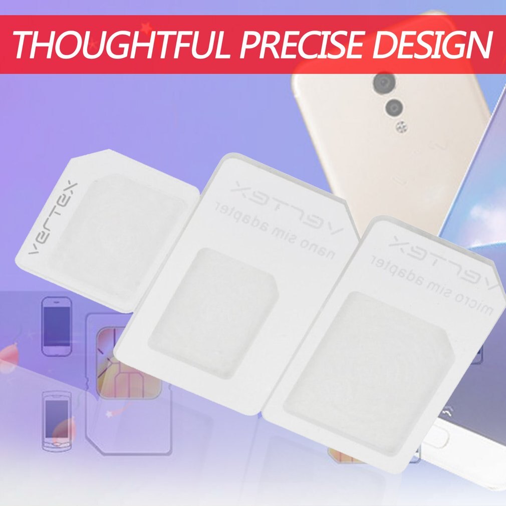 3 pcs For nano SIM for Micro Standard Card Adapter Tray Holder Adapters For iPhone 5 Free /