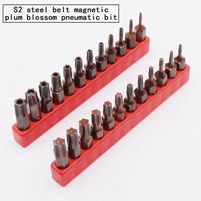 12PCS S2 Steel T6-T40 Magnetic Bit Set 25mm Security Tamper Proof Spanner Screwdriver Torx Star Hex Bit Universal Tool Parts