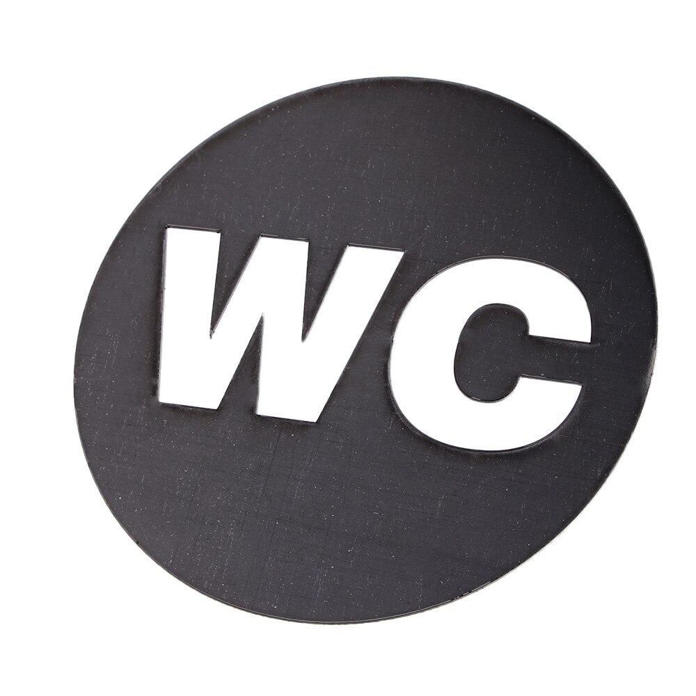 1 Pcs Self-adhesive WC Mirror Sticker Door Sign Removable Wall Decal Acrylic Home Bathroom Decoration Craft: black