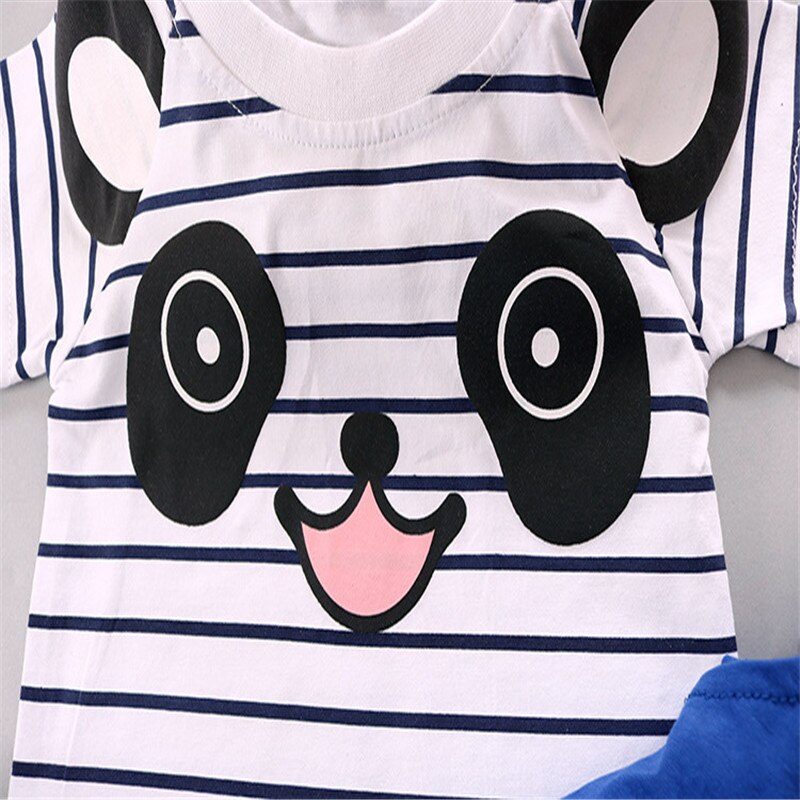 Cartoon Beer Baby Boy Meisje Kleding Sets Wit Tops T-shirt + Tuinbroek Bib Broek 2 Stuks Sets Casual Katoen Kinderen outfits