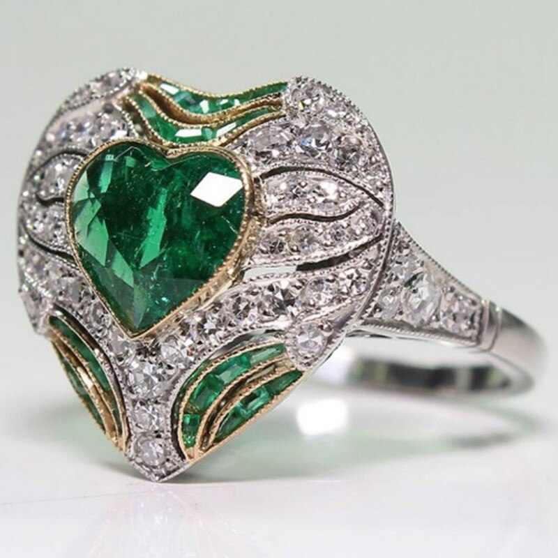Hjerte zirkon ring kvinder vintage smykker krystalringe til kvinder tilbehør finger ring kvindelige vielsesringe: 8