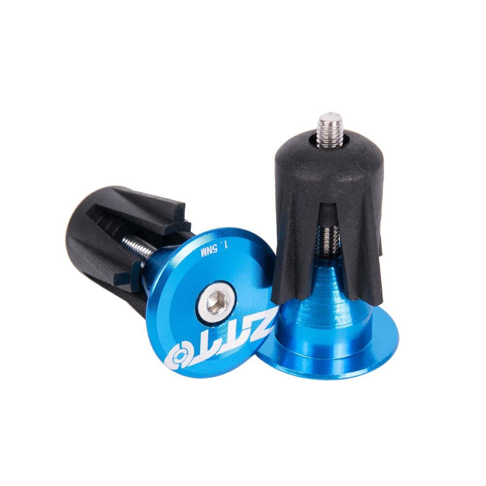 1 Paar Fiets Handvat Plug Fiets Aluminium Cnc Stuur End Pluggen Mouw Plug Stuur Plug 24Mm: blue
