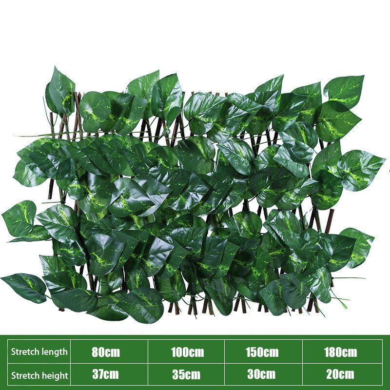 Retractable Artificial Garden Fence Expandable Faux Ivy Privacy Fence Wood Vines Climbing Frame Gardening Plant Home Decorations