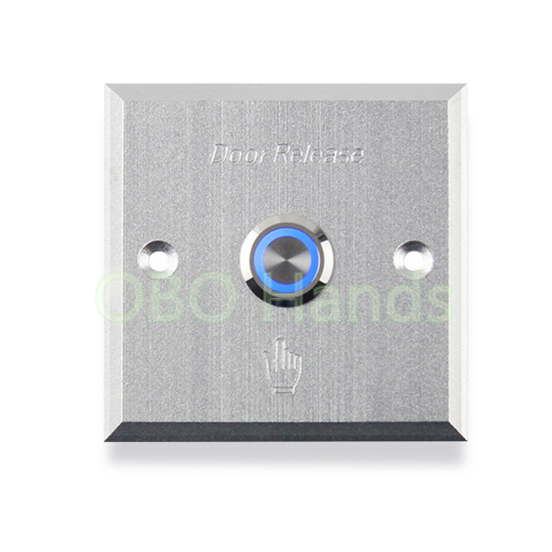 Deur knop met blauwe LED backlight Metalen Exit switch knop deur release Voor elektrische Toegang Lock systeem home alarm
