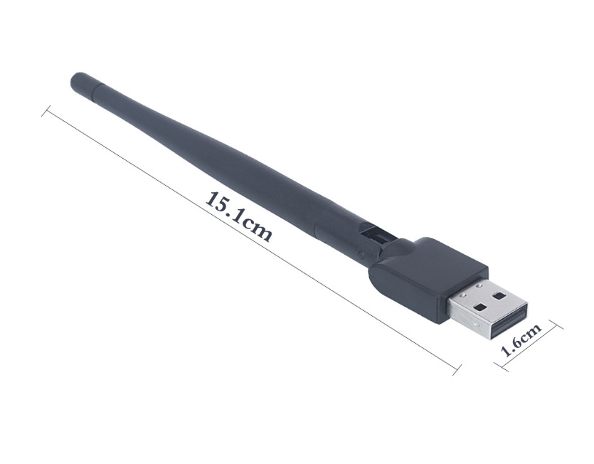Adaptador Wifi Sem Fio 150 Mbps Antena 20dBm Dongle USB Receptor de TV Wifi MT7601 RTL8188 Placa de Rede 802.11b/n/g para Receptor de TV
