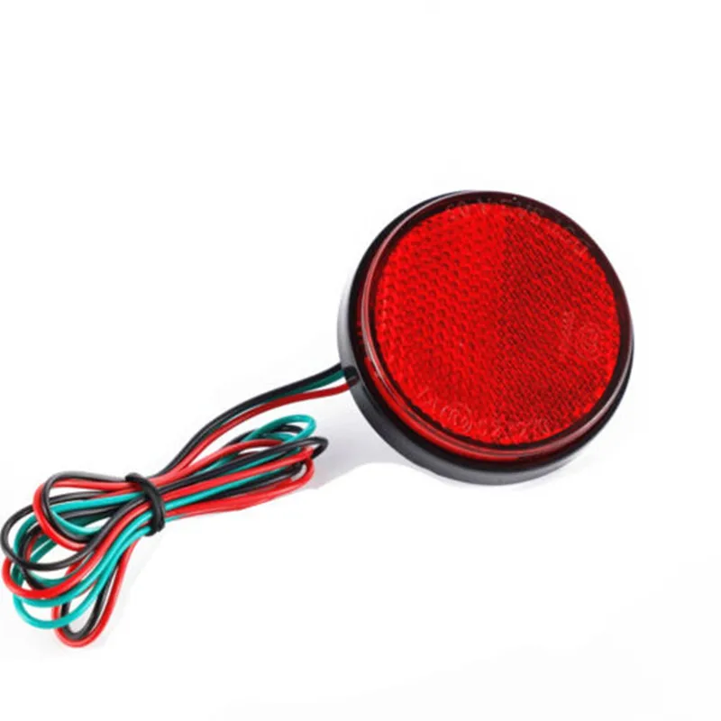 Motorcycle LED Round Brake Turn Signal Stop Tail Lights Reflectors Scooter Dual Sport Bike Cruiser Bobber Chopper: Red