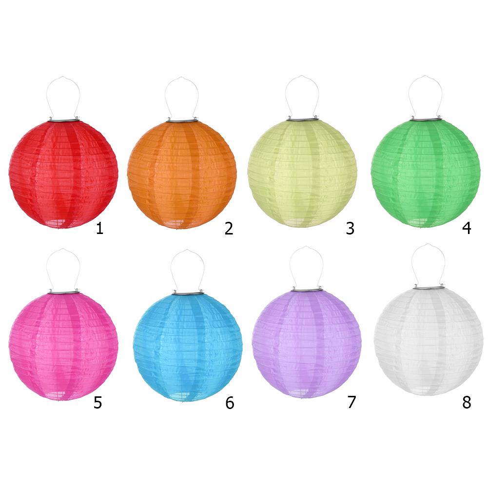 Farolillo chino redondo de papel Led, luces de bola, lampiones para , boda, cumpleaños, bricolaje, lámpara colgante Solar,