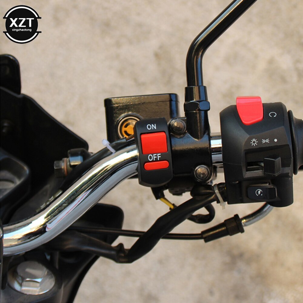 Interruttore di accensione del manubrio del motociclo universale pulsante ON OFF per Moto ATV Bike DC12V/10A nero