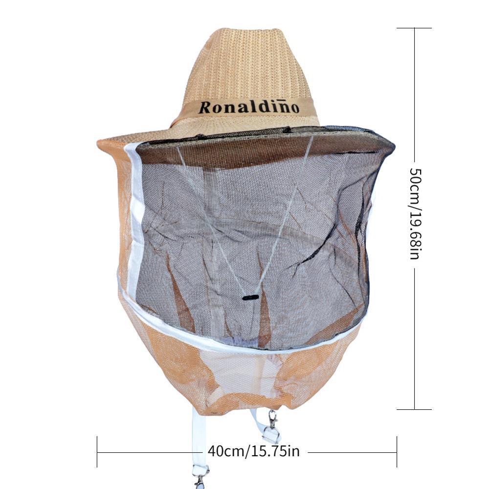 Masque facial anti-équation pour apiculteur, chapeau en fil de nylon, casquette de protection contre les mouches et les insectes, confortable pour cowboy, 1 pièce