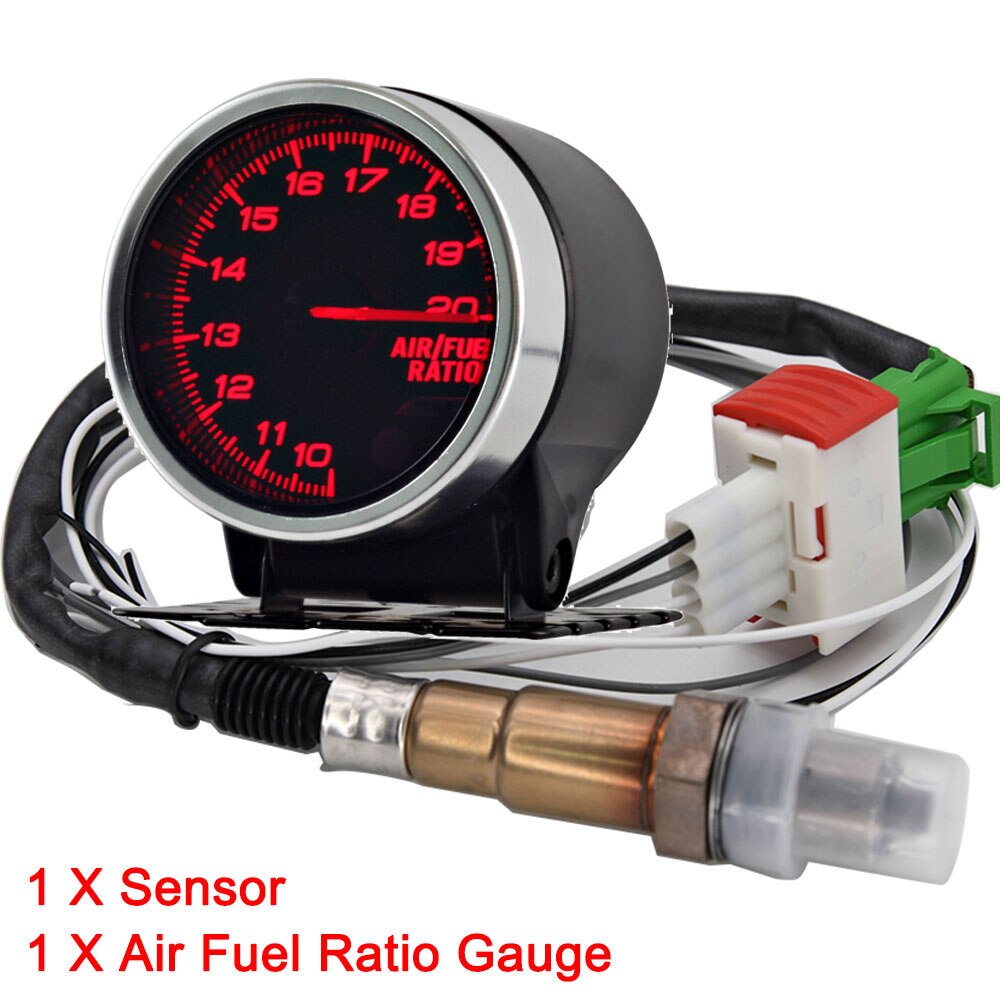 52Mm Air Fuel Ratio Gauge Met Smalband O2 Zuurstofsensor Auto Gauge Digitale Display Fit Voor 12V Auto afr Meter 8 Kleur Backlight: Gauge and sensor