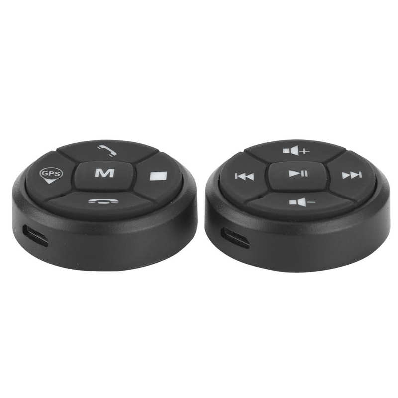 Car Steering Wheel Wireless Bluetooth Car GPS DVD Wireless Control Music Volume Lightweight for iOS Android with Silicone Case