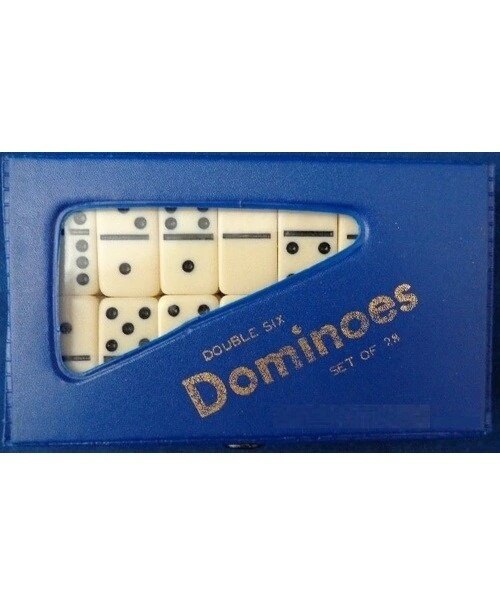 Zwarte punt middelgrote dominostenen wit 429581692
