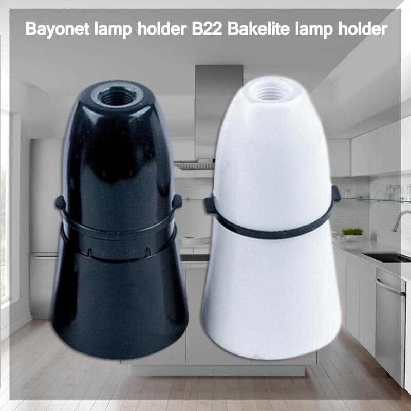 1pcs Black White Plastic Bayonet Lamp Holder B22 Bakelite Socket Living Holder Supplies Home Lamp Room 2A Light 250V Fittin
