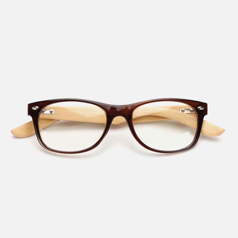 Ralferty små guld trä glasögon bågar bambu glasögon optisk ram glasögon för kvinnor män spektakel oculos de grau gafas: Brun