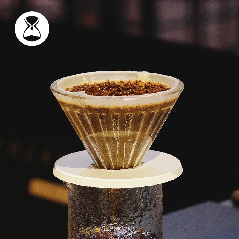 Timemore glas kristallöga kaffedroppare häll över kaffebryggare  v60 glas kaffefilter tvättbart kaffefilter plasthållare