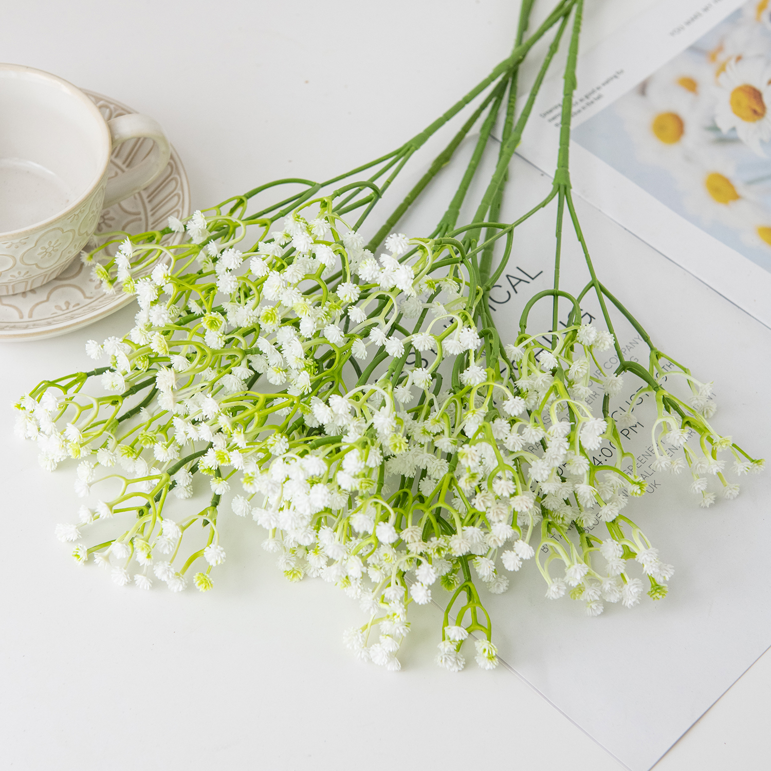 Kunstig plastblomst gypsophila utendørs hage gårdsplass hjem vase bord hotsale bryllup brudebukett gjør-det-selv-tilbehør