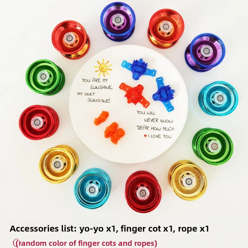 Aluminum Alloy Yoyo Ball for Beginners Adults Kids Competitive Trick Yoyo with Bearing String Accessories Toy