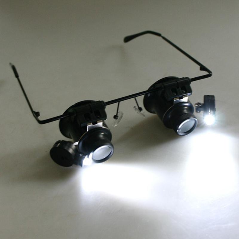 2 led briller øje luper lup belysning ur ur reparation værktøj lampe luper briller forstørrelsesglas lys