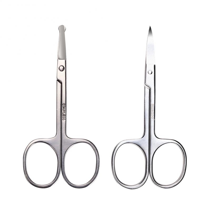 1 st silverfärgat rostfritt stål skäggsax skäggtrimmer ögonbryn vibrissa raksax kosmetiska verktyg