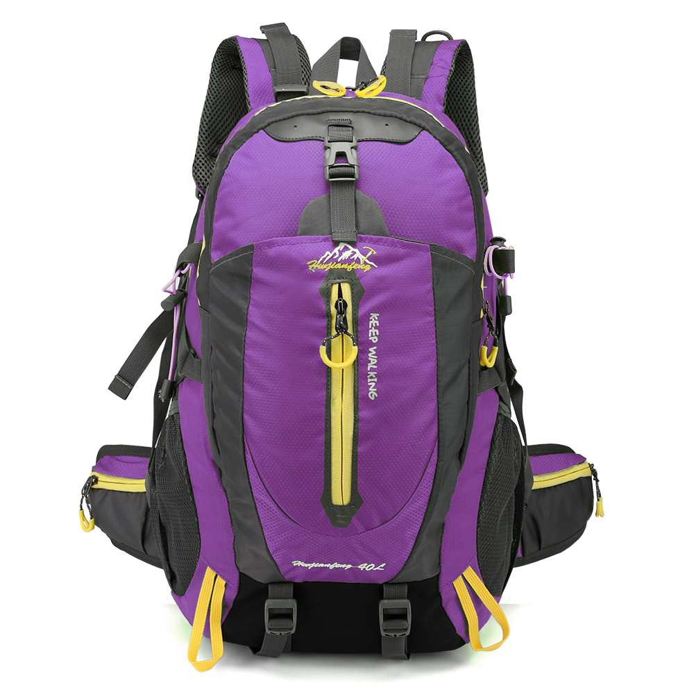 40L wasserabweisender Reiserucksack Camping Wandern Laptop Tagesrucksack Trekking Klettern Rucksäcke für Männer Frauen Wanderzubehör: Burgunderrot