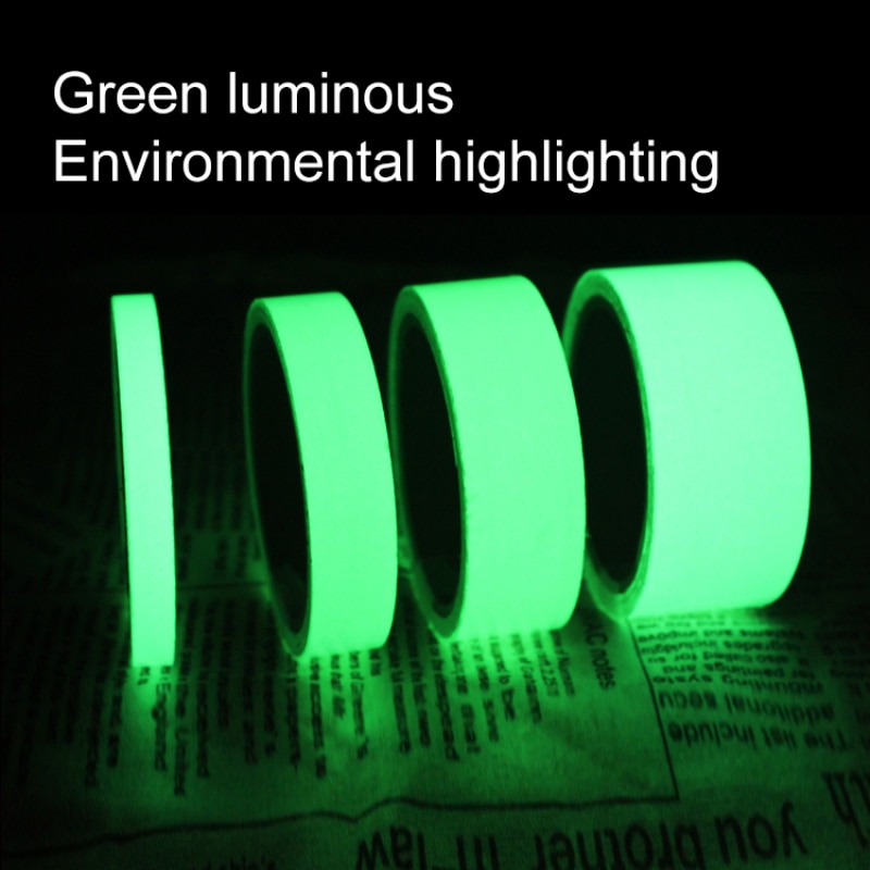 1M 15mm Self-adhesive Luminous Tape Strip Glow In The Dark Green Home Decor Used on Concrete Floors Stair Treads Risers