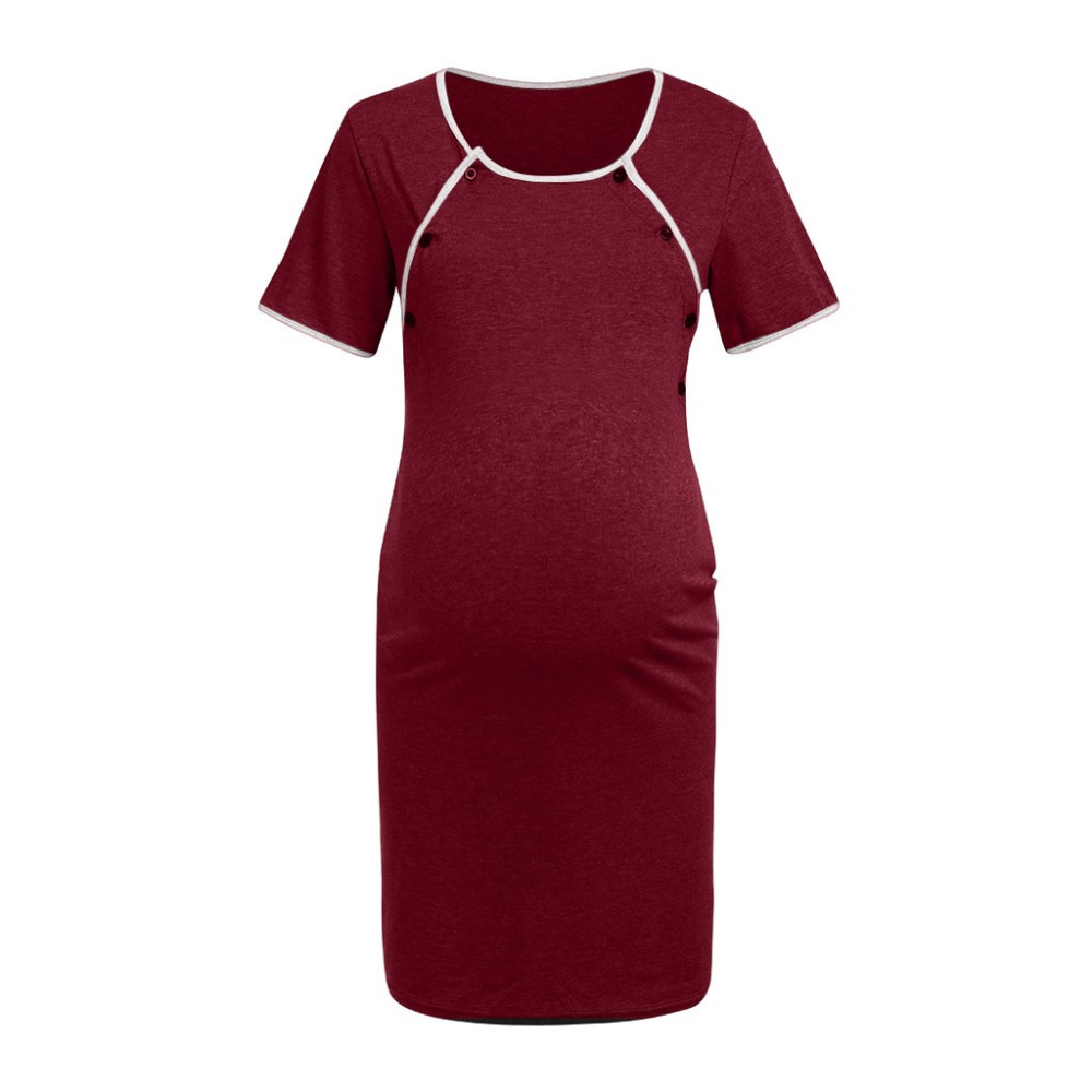 Maternity Dresses Nursing Breastfeeding Dress Short Sleeve Clothes For Pregnant Women Summer Casual Maternity Premama Dress