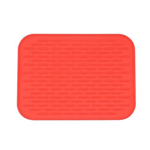 Keuken Siliconen Sink Mat Gerechten Cup Droog Pad Pannenlap Tafel Placemat Onderzetters Keuken Accessoires Keuken Gadgets: Rood