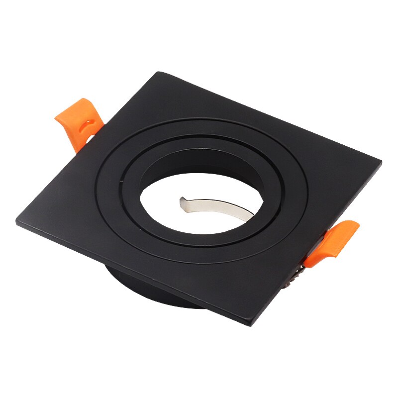 Round Square Recessed Light Spotlight LED Halogen MR16 GU10 Base Ceiling Spot Light White Black Silver Fixture Bulbs Fittings: Square-Black