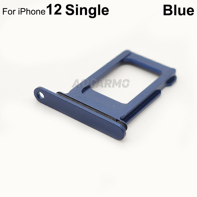 Aocarmo Dual Sim Lade Voor Iphone 12 Enkele Sim Card Slot Houder Vervanging Deel: Single----Blue