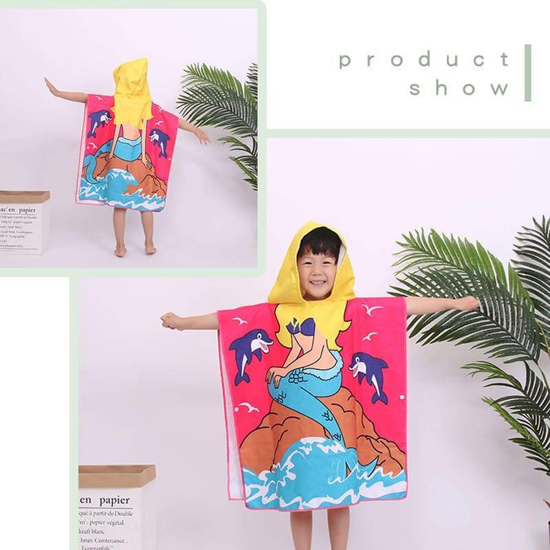 Poncho para niños y bebés, albornoz con capucha, Toalla de baño con capucha, toallas de baño de playa, Toalla de baño de secado rápido,