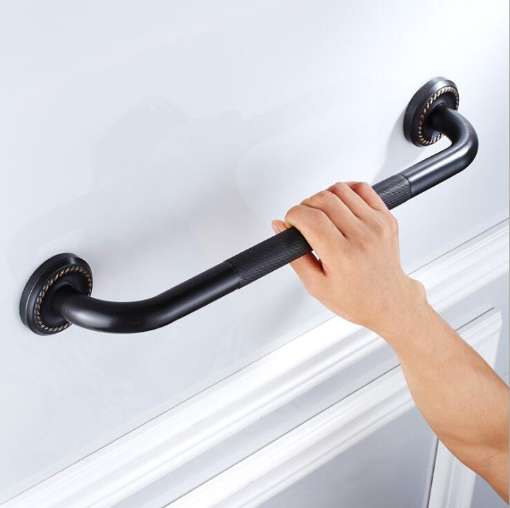 Handvaten Antieke Messing Badkamer Handvat Bad Armsteun Grab Bars Met Zeep Gerechten Thuis Veiligheid Bar Wc Ouderen Leuning F67: black