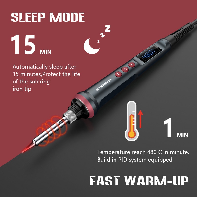 90W Electric Soldering Iron Kit 80W LCD Digital Display Adjustable Temperature Welding Solder Iron With Tips Repair Rework Tools