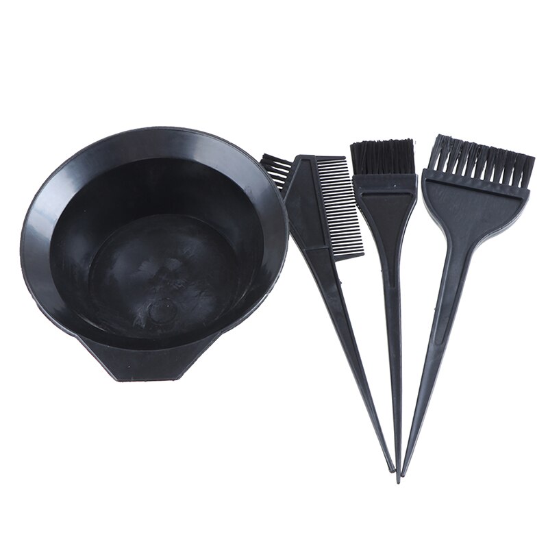 4Pcs/set Hair Color Dye Bowl Comb Brushes Tool Kit Set Tint Coloring Dye Bowl Comb Brush Twin Headed Brushes Set