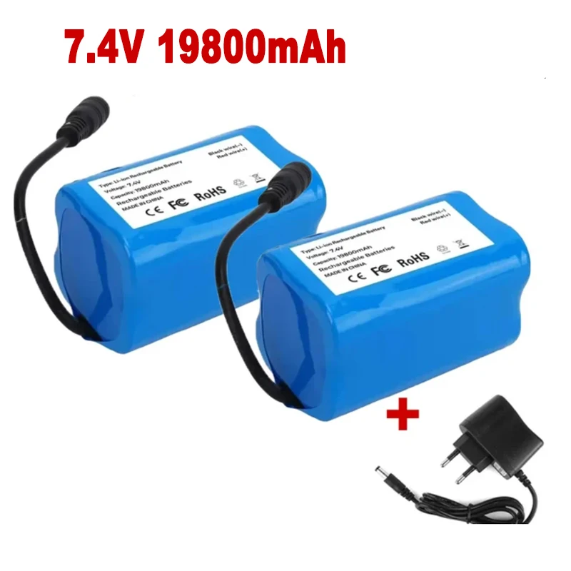 Akumulator 7,4 V 19800 mAh do T188 T888 2011-5 V007 C18 H18 So on Zdalnie sterowany RC Przynęta na ryby Części do łodzi: plum