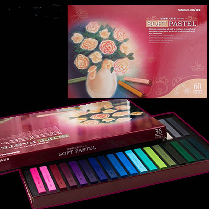Simbalion doux Pastels Long 12/24/36/48/60 couleurs ensemble carré Type Pastel couleur crayons enfants dessin ensemble Art dessin