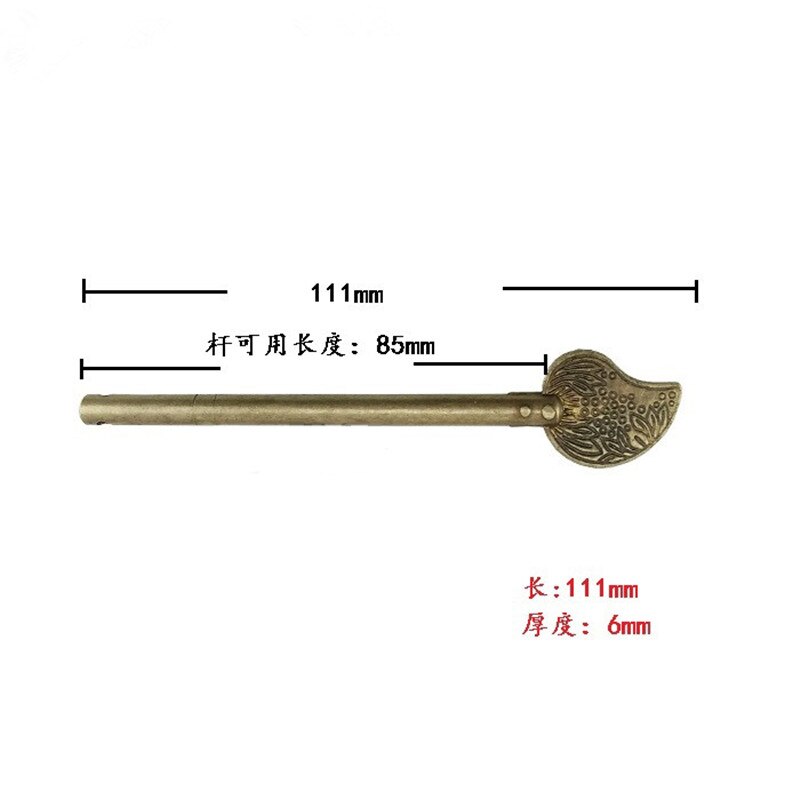 Kinesiske møbler hardware messing lås lukning pin kabinet dør bagagerum kasse lås kobber kobber lige lås bolt kinesisk: 111mm
