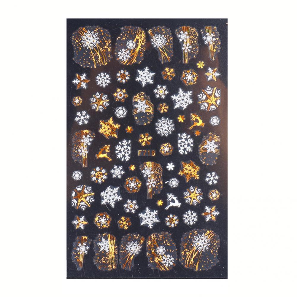 Papier Elegante Sneeuwvlokken Kerst Nail Art Folies Winter Decor Smooth Nail Sticker Vivid Voor Winter