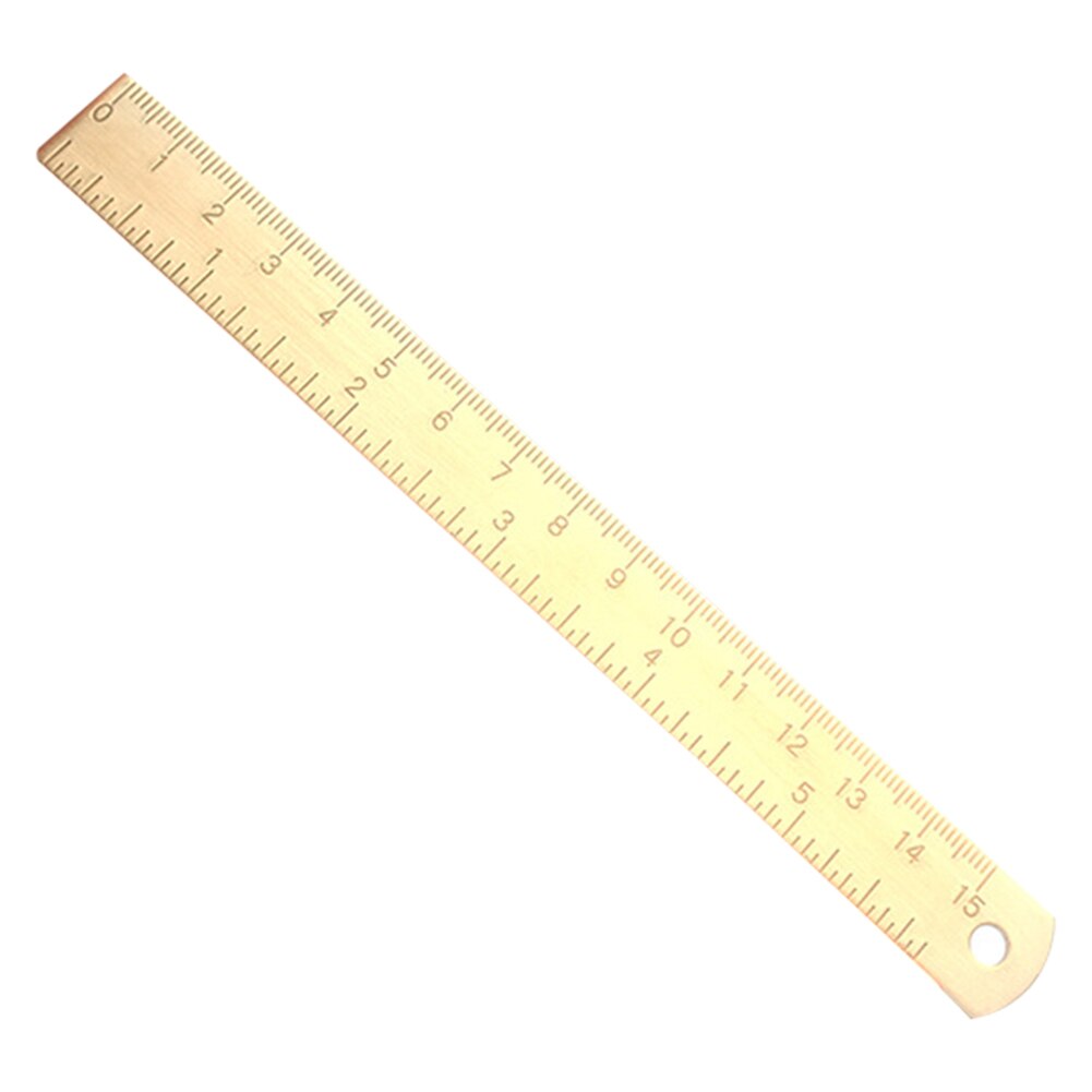 Marcapáginas de latón de 15Cm, regla recta de medición de oro rosa para escuela, papelería, herramientas de dibujo de pintura de Metal, 1 ud.: Brass