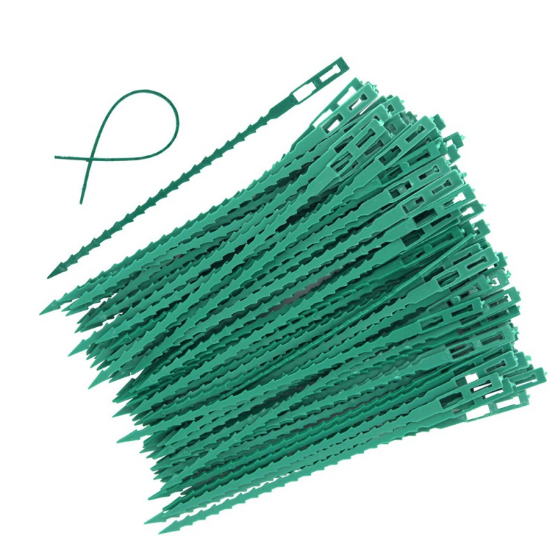 50/100 Uds. Bridas de plástico ajustables para cables de plantas bridas para cables reutilizables para soporte de escalada de árboles de jardín Clip de tallo de tomate de vid