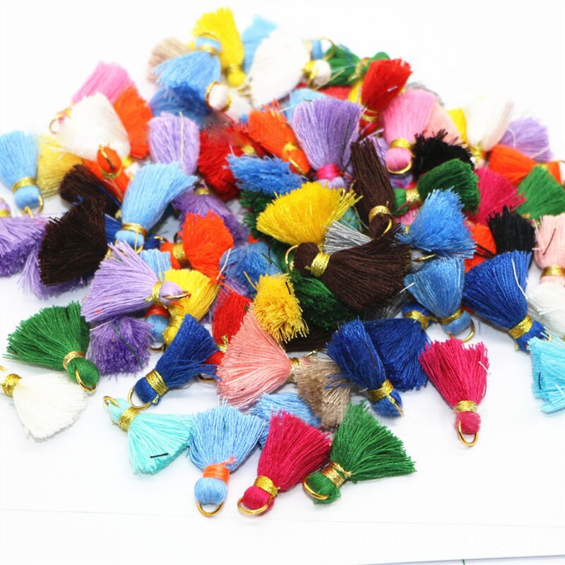 30Pcs Color Mini Tassel Fringe DIY Material Cotton Cord Tassel Trim Garments Curtains Decorative Tassels Lace Ribbon Accessories