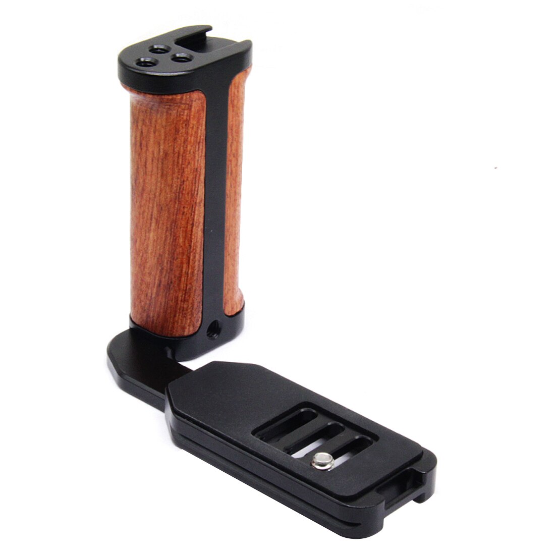 Quick Release L Plate Holder Wooden Handle Protective Hand Grip Camera Bracket ZVE10 Camera Cage Rig For Sony ZV-E10 DLSR Camera: Wood L Plate