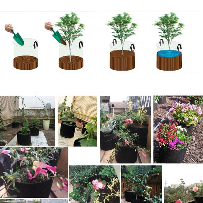 5 Size Plant Grow Bags Home Garden Potato Pot Greenhouse Vegetable Growing Bags Moisturizing Vertical Garden Bag Seedling