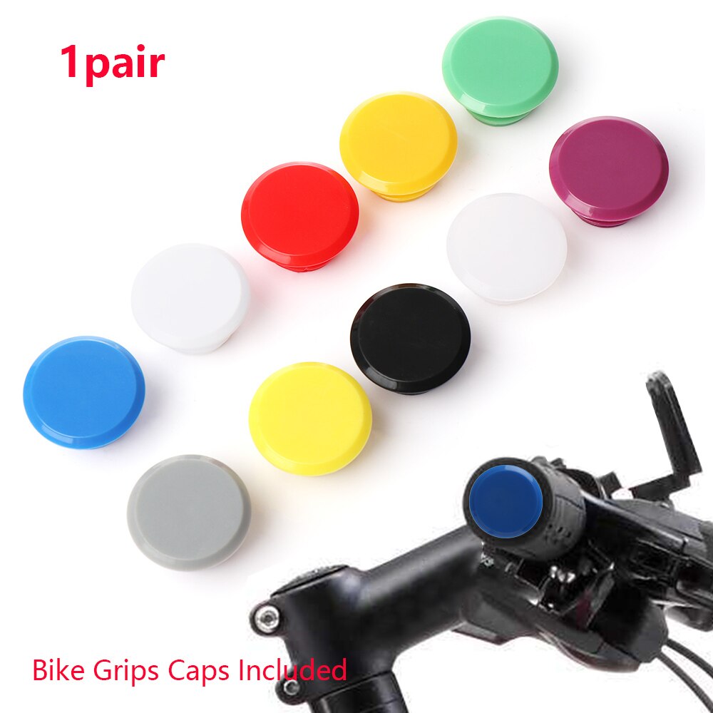 1Pair Bicycle Plastic Handles Caps Colorful Stoppers Handlebar Grip End Plugs Road Bike Grips Cycling Accessories