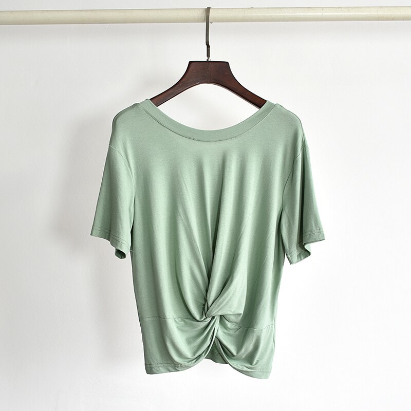 Latinsk dans træningstøj kvinder toppe korte ærmer knyttede dans toppe hip hop jazz danse tøj t-shirt performance outfit  l4065
