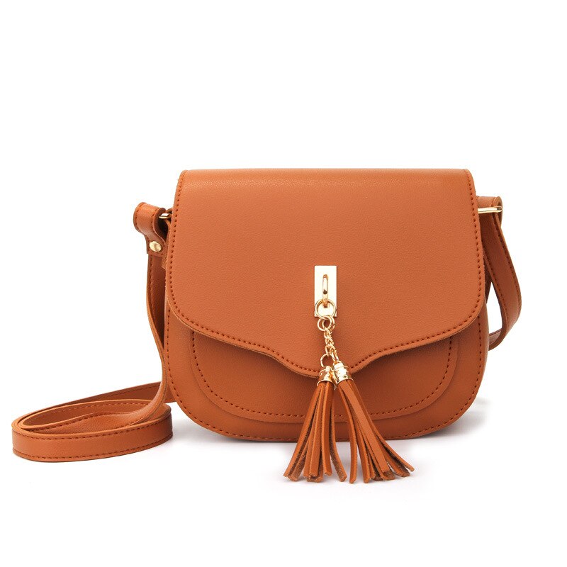 Mini saco crossbody para as mulheres borla designer moda bolsas de couro do plutônio saco mensageiro senhoras aleta quadrado telefone ombro pacote: brown